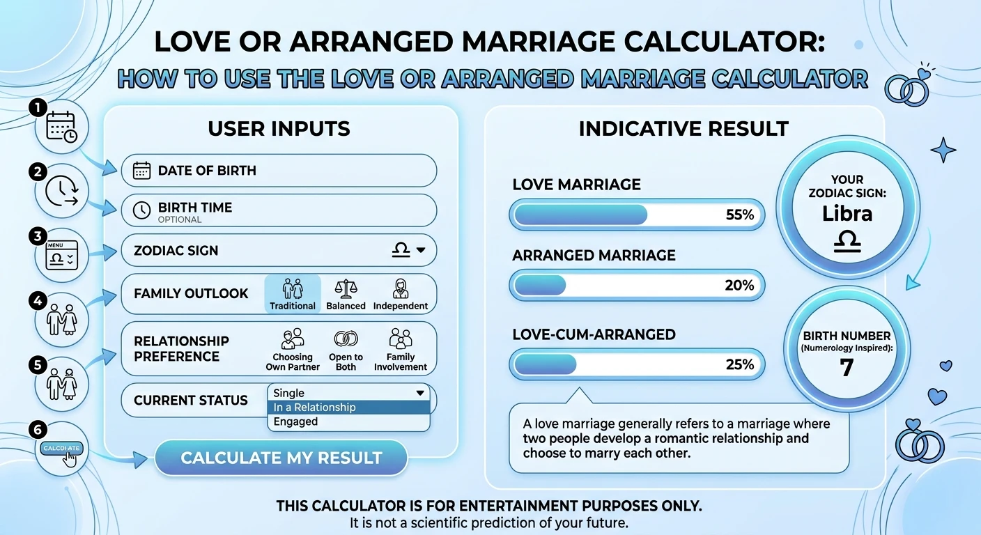 Love or Arranged Marriage Calculator
