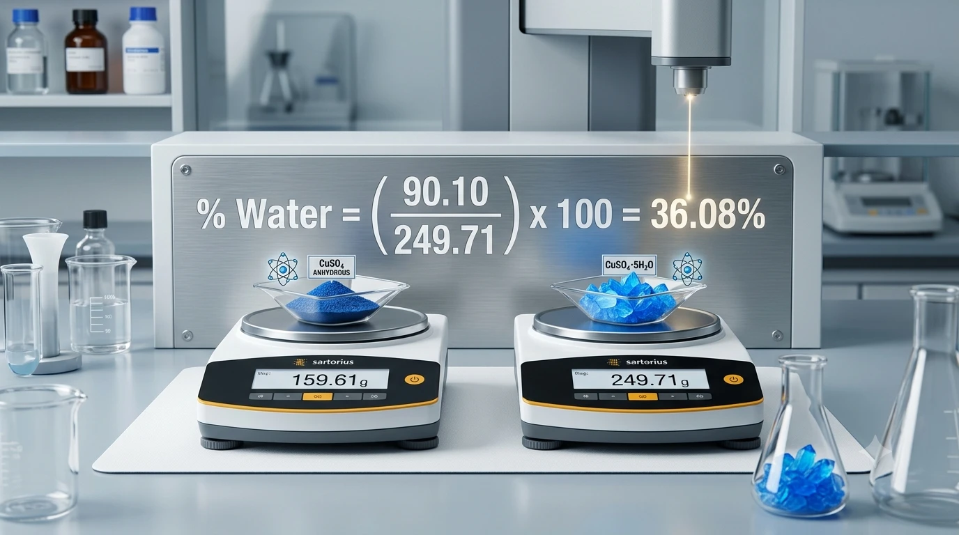 calculate the theoretical percentage of water for the following hydrates